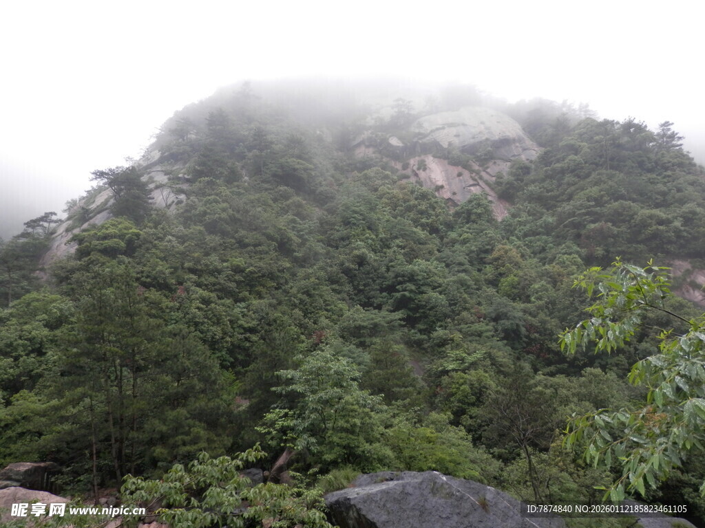 云雾缭绕的葱郁山峦