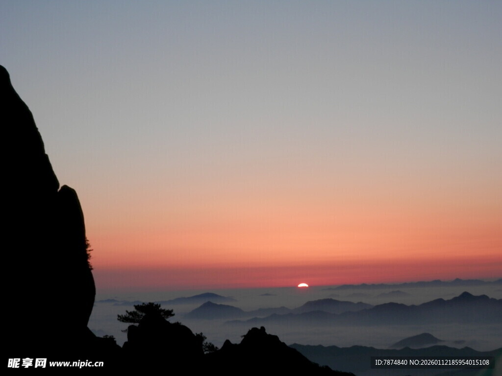 黄山日出云海壮丽景观