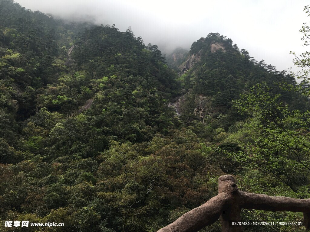 山间云雾缭绕的葱郁景致