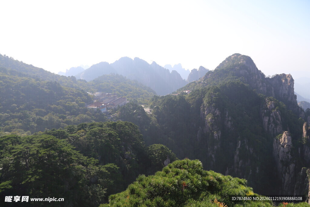 壮丽山峦间的葱郁景致