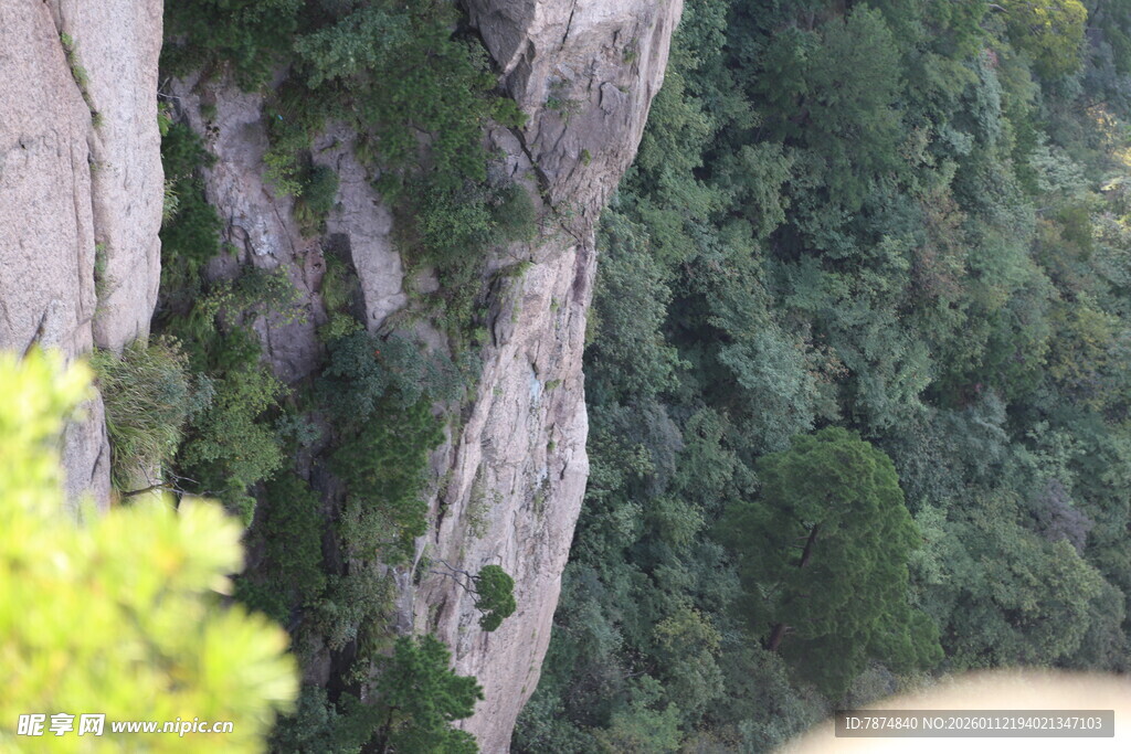 陡峭山壁与葱郁植被