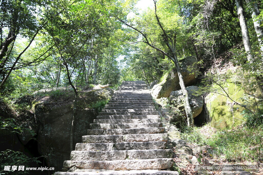 山林中的石阶步道