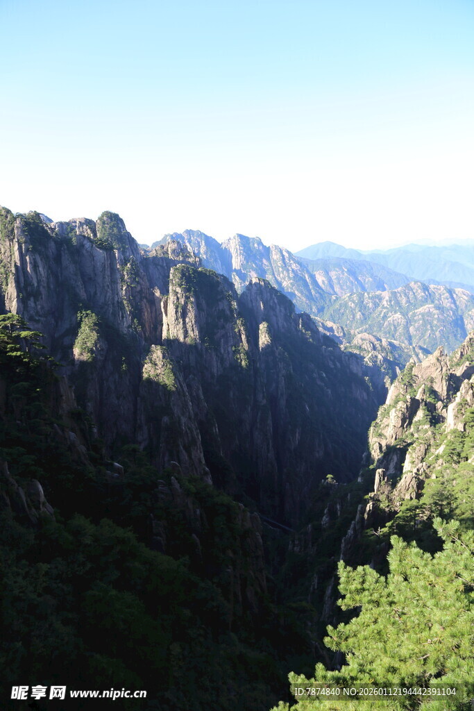 壮丽山景 绿意盎然的峡谷