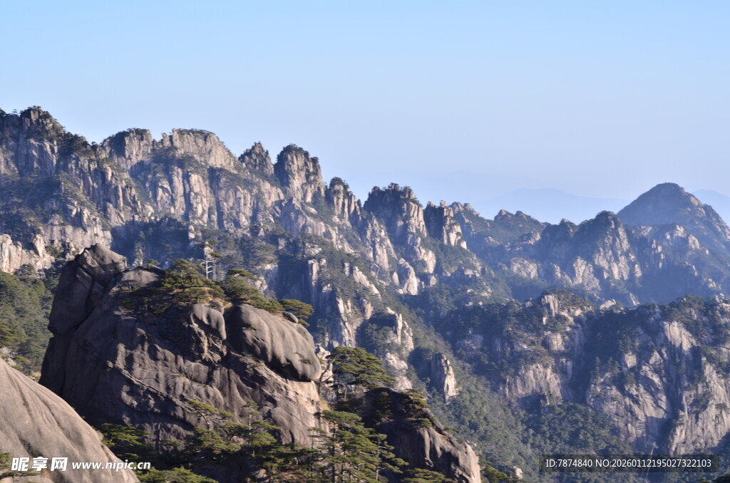壮丽黄山山脉景观