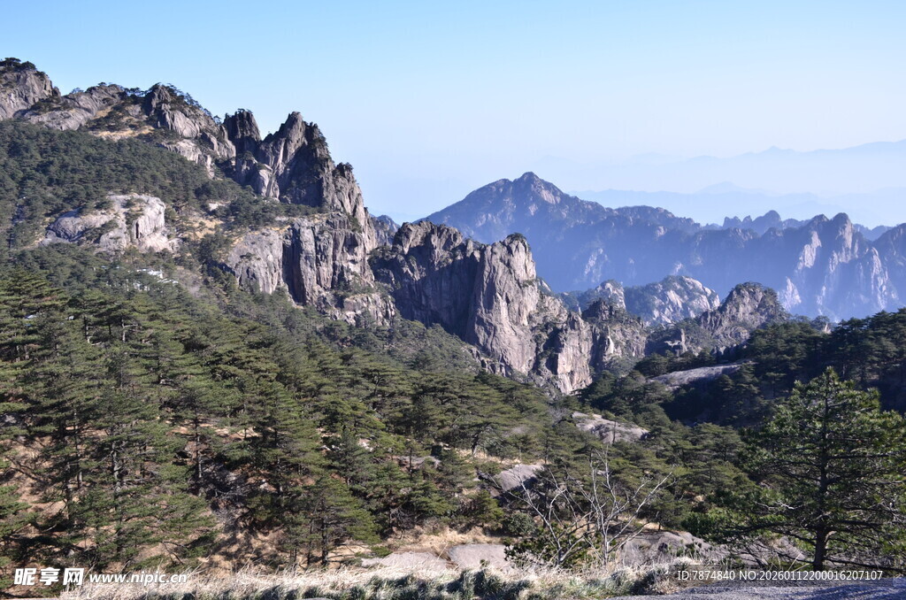 壮丽山景 植被覆盖的奇峰
