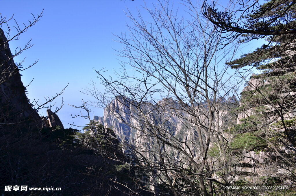 山间美景 蓝天绿树相衬