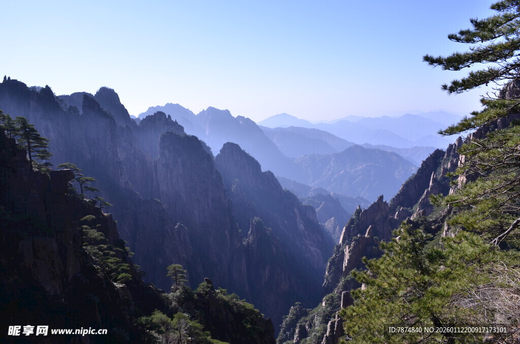 壮丽山景 松木点缀