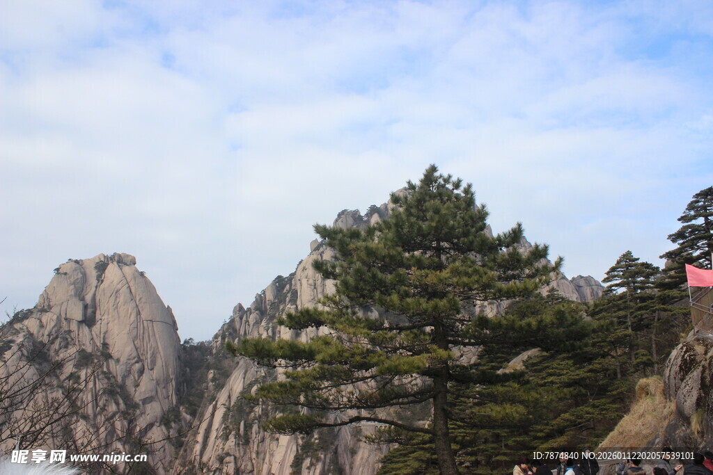 黄山奇峰与苍松景观
