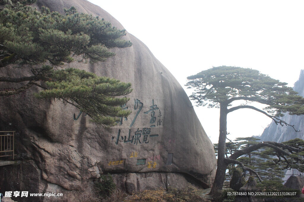 黄山奇峰与苍松景观