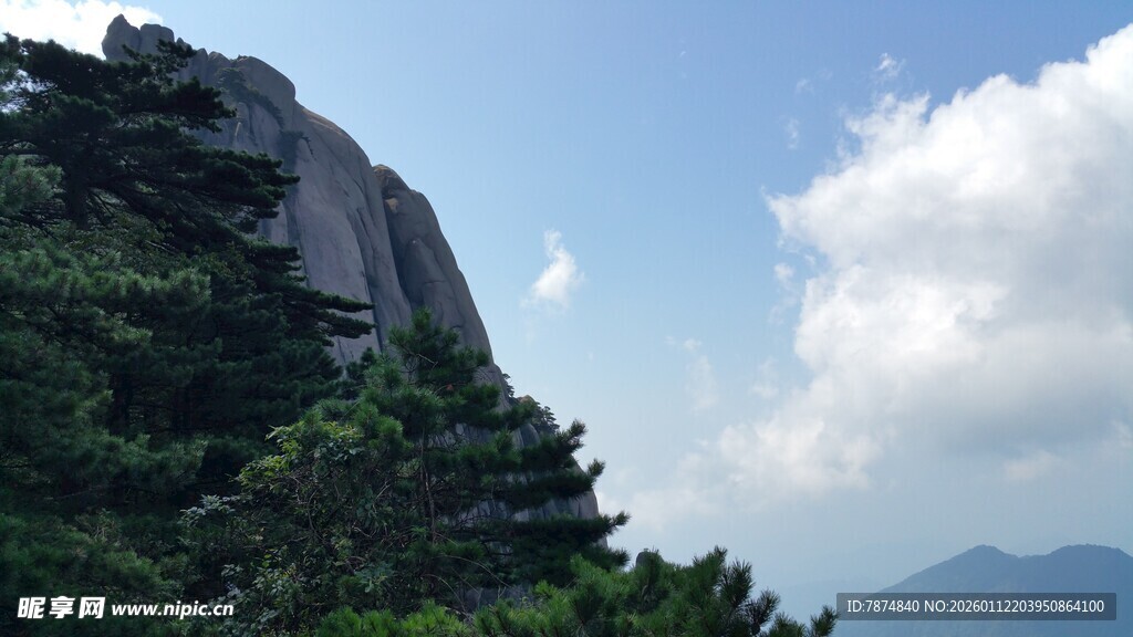 巍峨山峰与葱郁植被景观