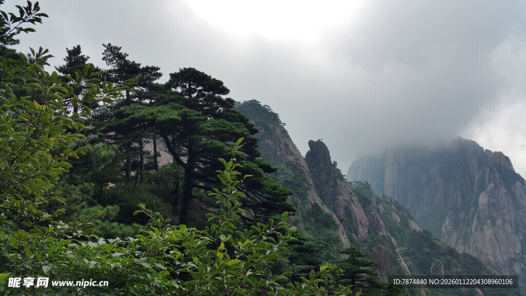云雾缭绕的壮美山峰