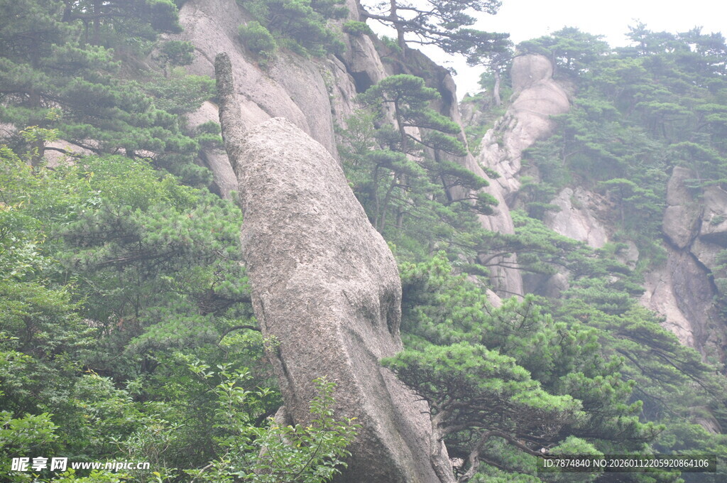 峻峭山峰与葱郁植被