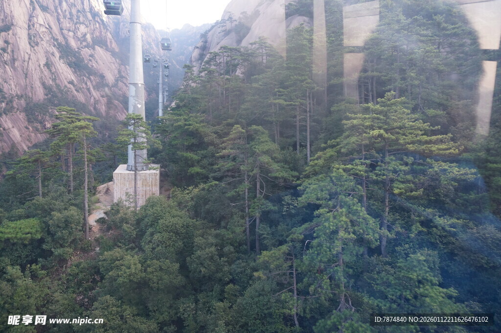 山间栈道隐于葱郁林木间