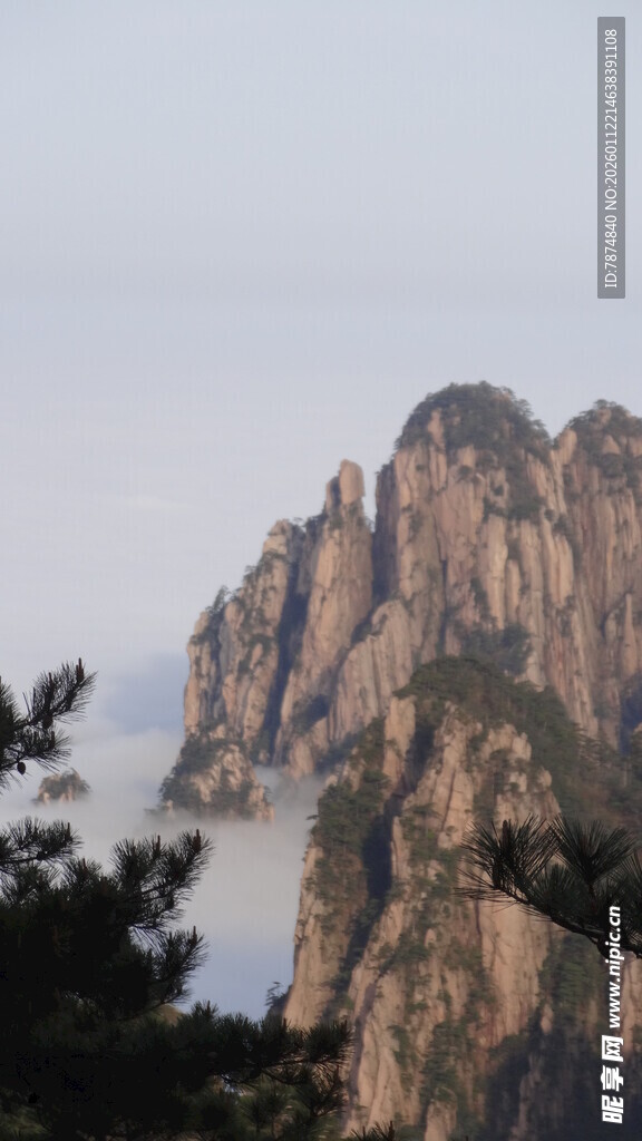 壮丽黄山奇峰景观