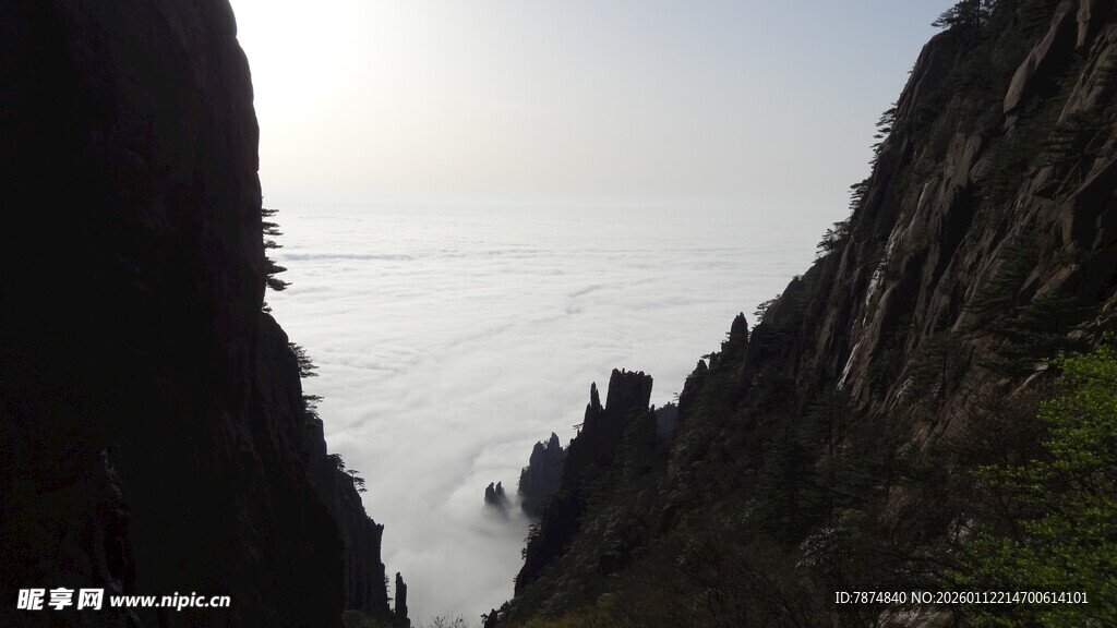 黄山奇峰云海壮丽景观
