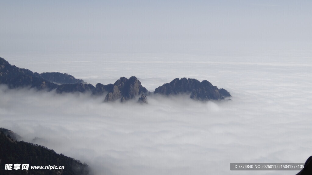 云海中的壮丽山峦