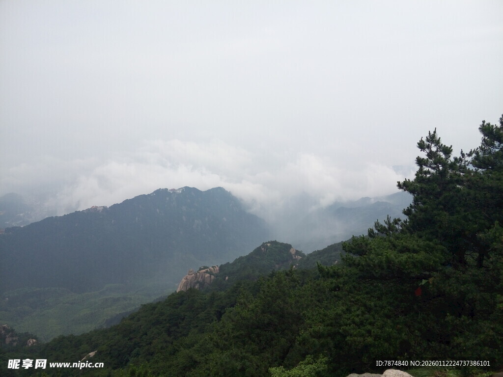 山间云雾缭绕的绿意景致