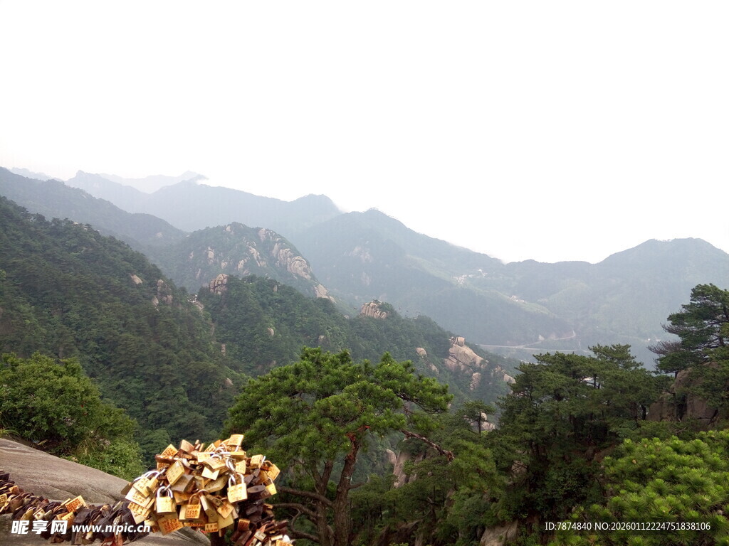 山间繁花与葱郁山峦