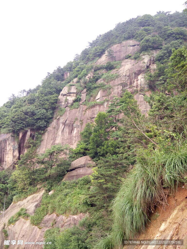 陡峭山峦覆盖茂密植被