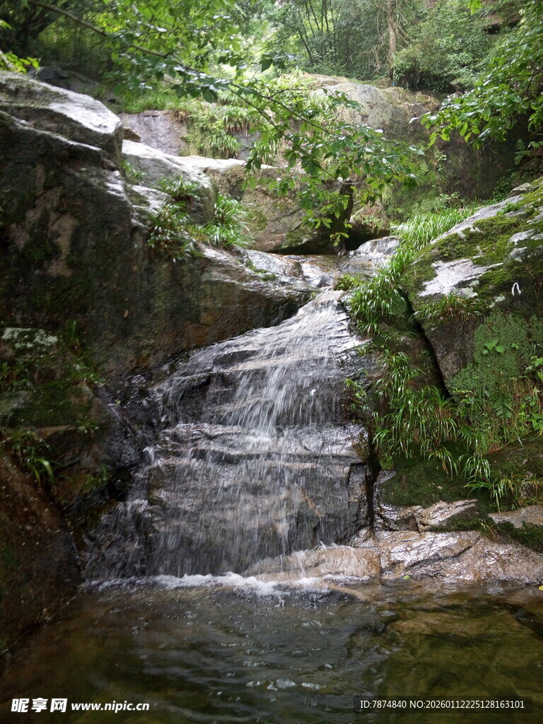 山间溪流潺潺 绿意盎然