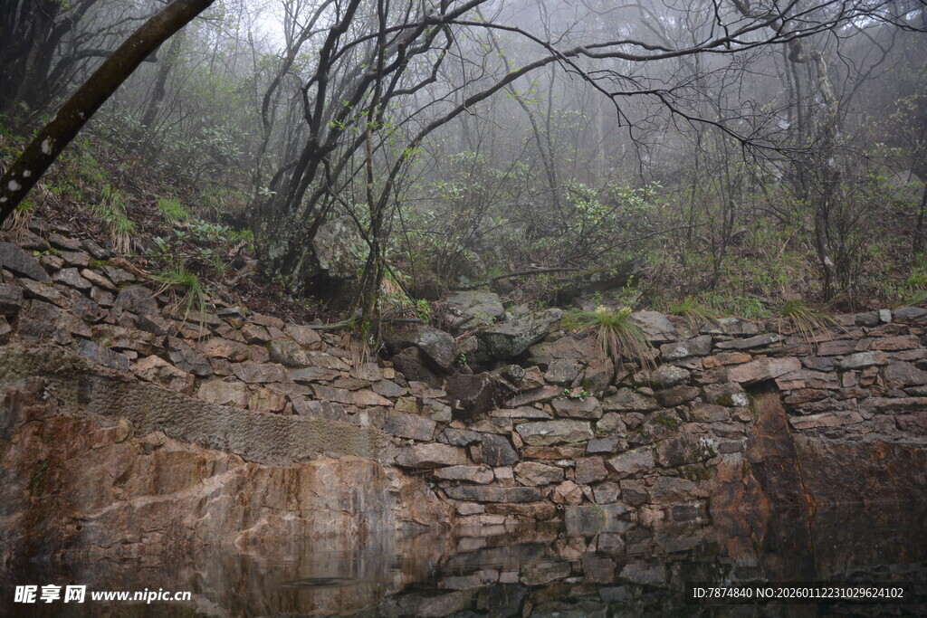 山林间的隐秘岩石景观