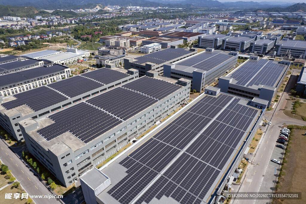 屋顶光伏电站俯瞰图