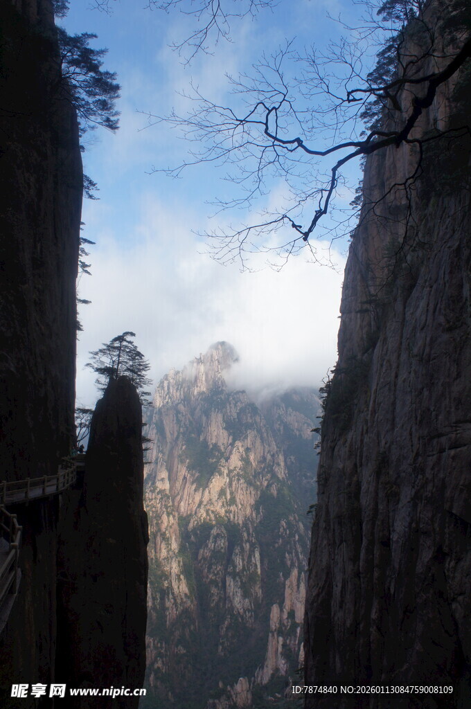 壮丽黄山奇峰景观