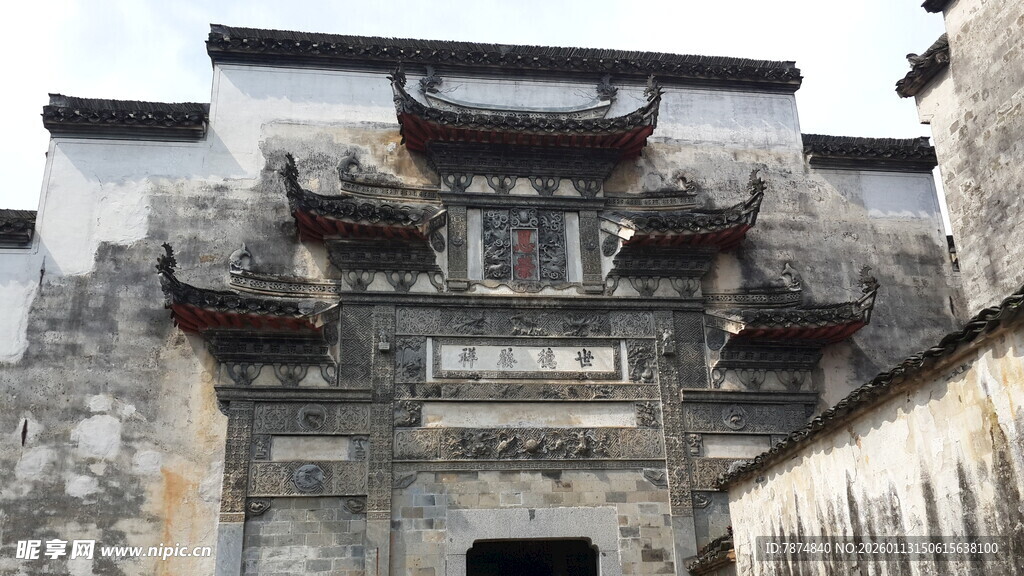 古朴徽派建筑门楼