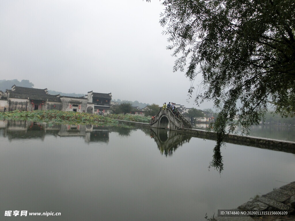 湖畔水乡景致