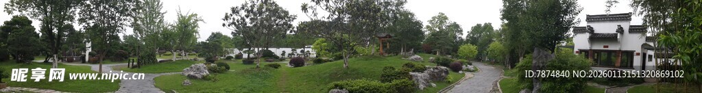 乡村绿意盎然的自然景致