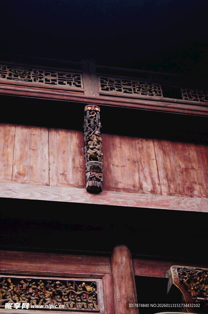 中式古建筑木雕细节