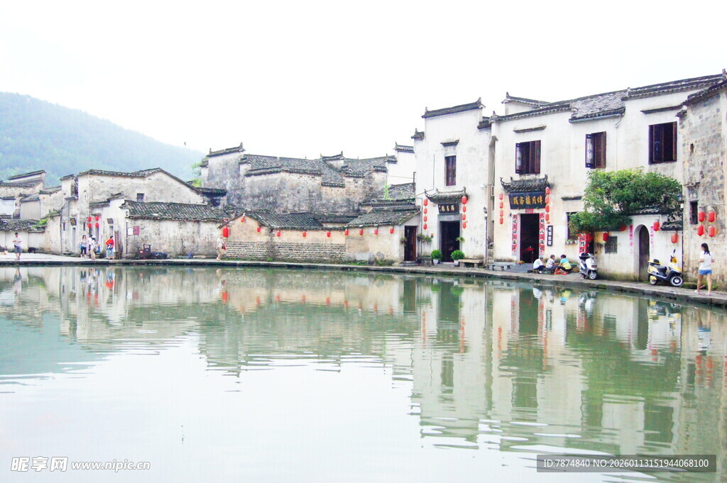 江南水乡古村临水景致