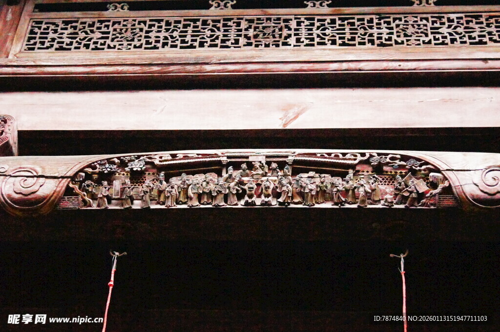 中式古建筑精美木雕装饰