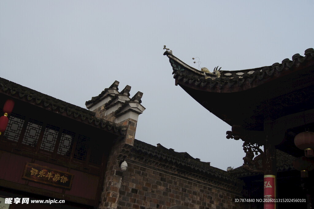 中式古建筑屋檐景致