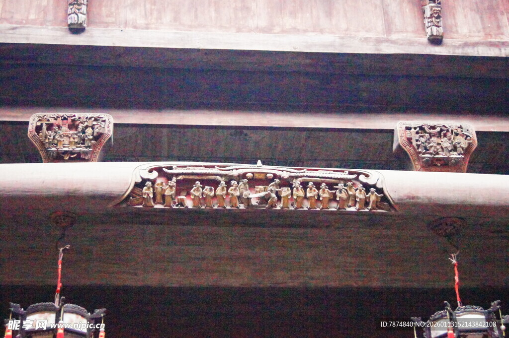 中式古建筑精美木雕装饰