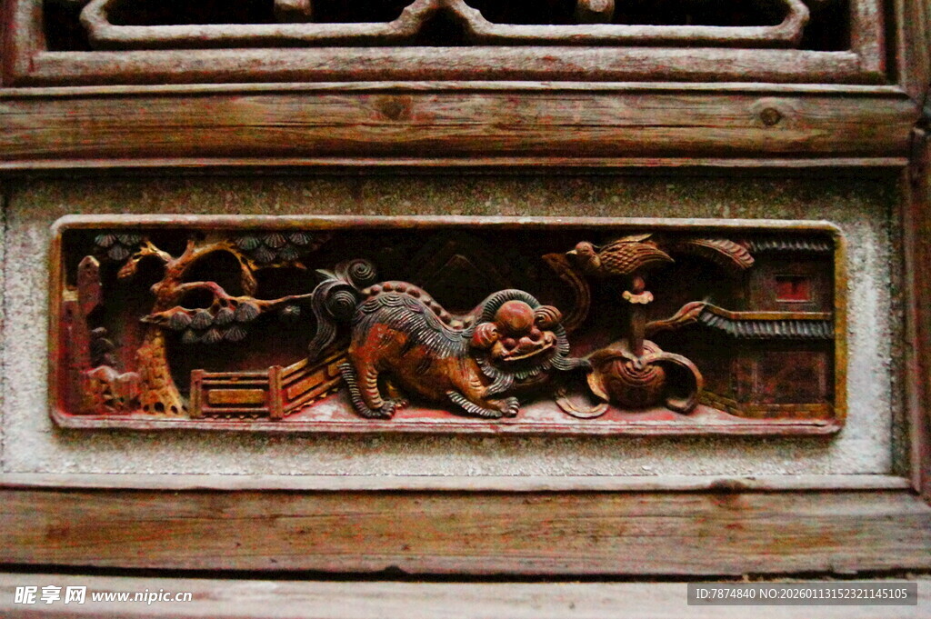 古代木雕人物装饰图案