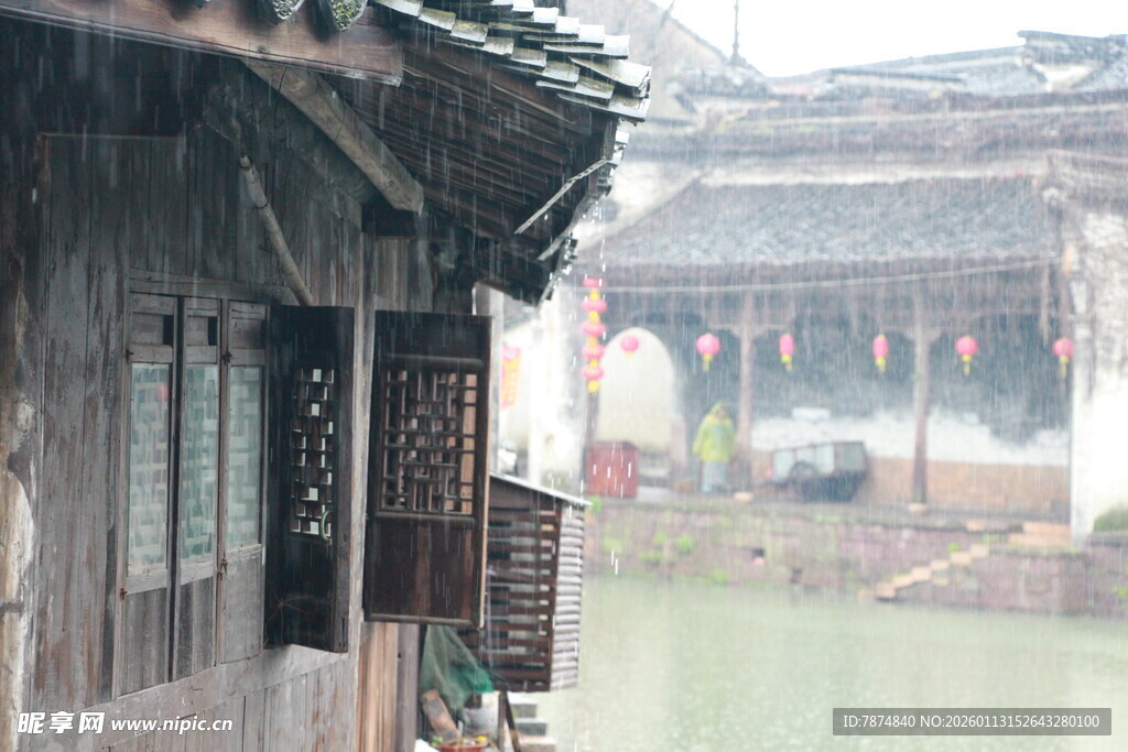 江南水乡古宅临水景致