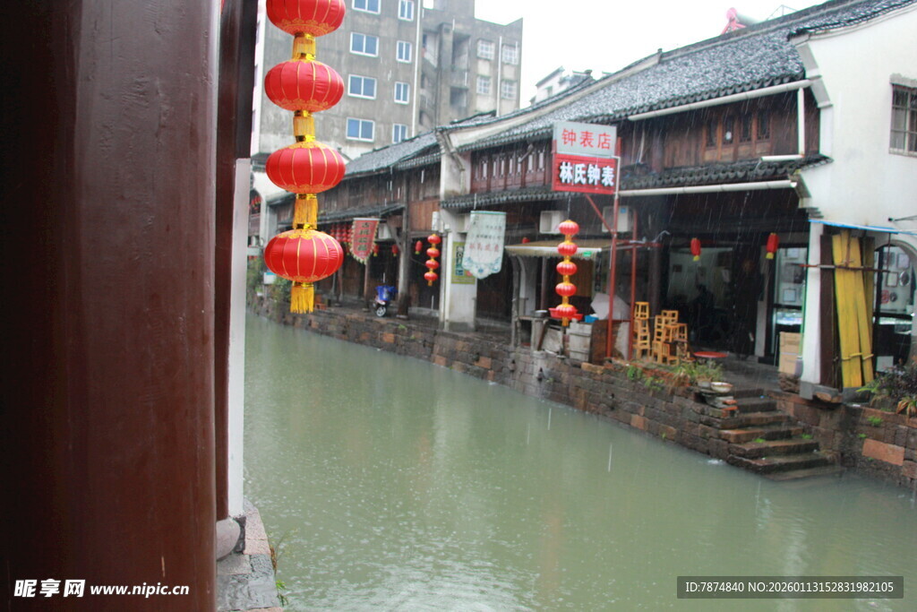 江南水乡古街河畔景致