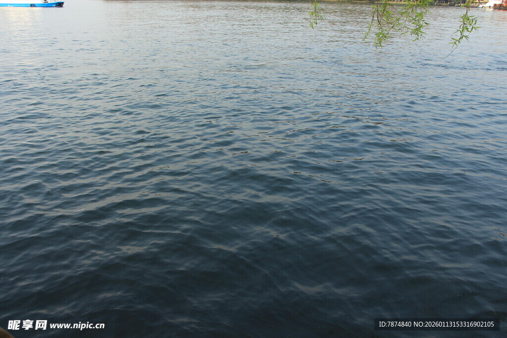 平静湖面的水波景象