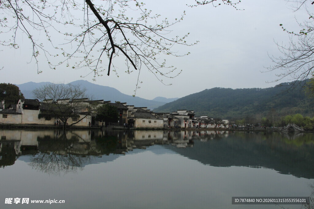 江南水乡湖畔静谧景致