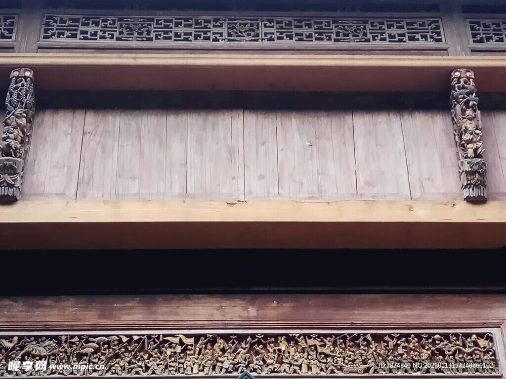 中式木雕门窗细节展示