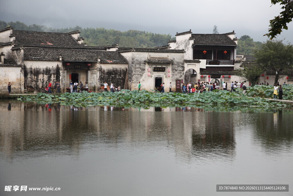 江南水乡古村落湖畔景致