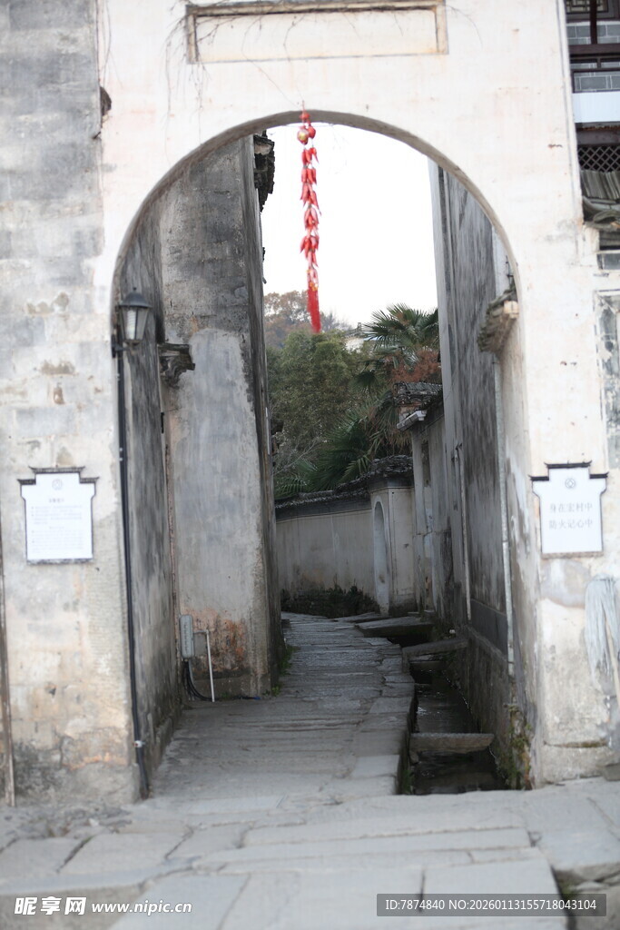 古巷门洞 中式传统景致
