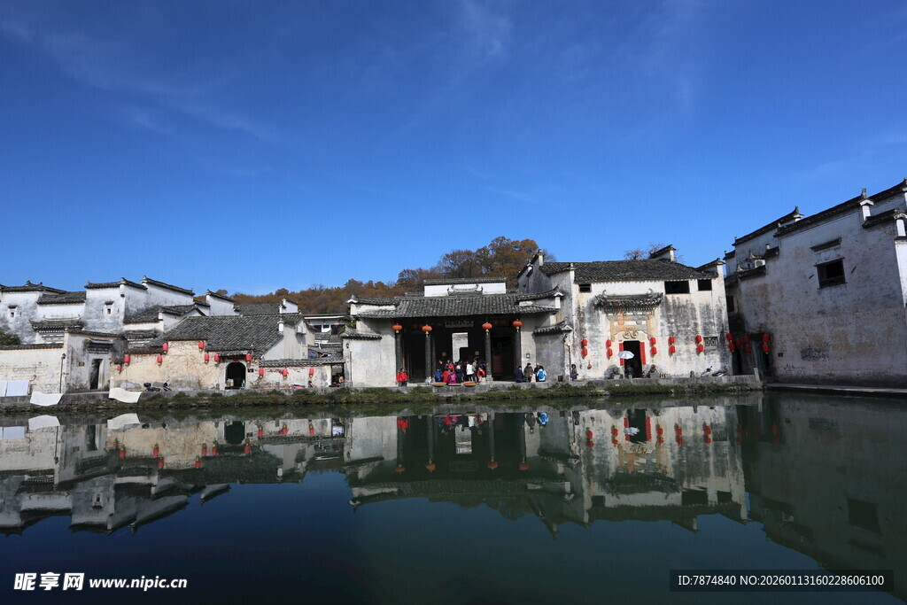 江南水乡古村临水景致