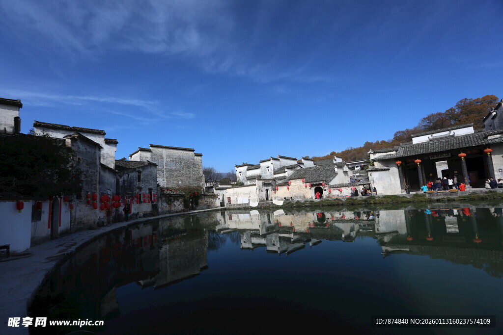 江南水乡古村宁静水景
