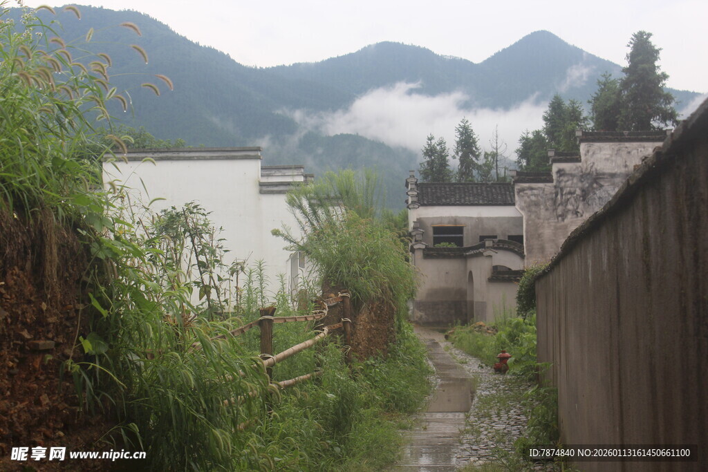 山间村落小径 静谧之景