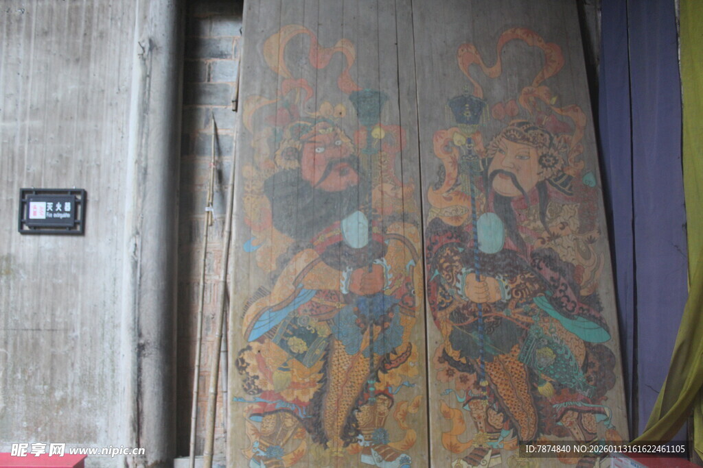 古老精美壁画局部展示