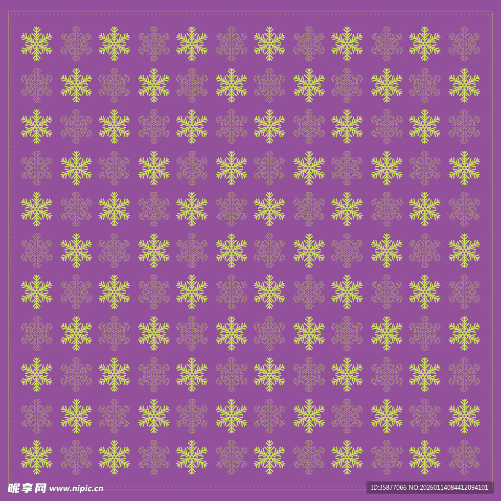 紫色底金色雪花图案背景底纹