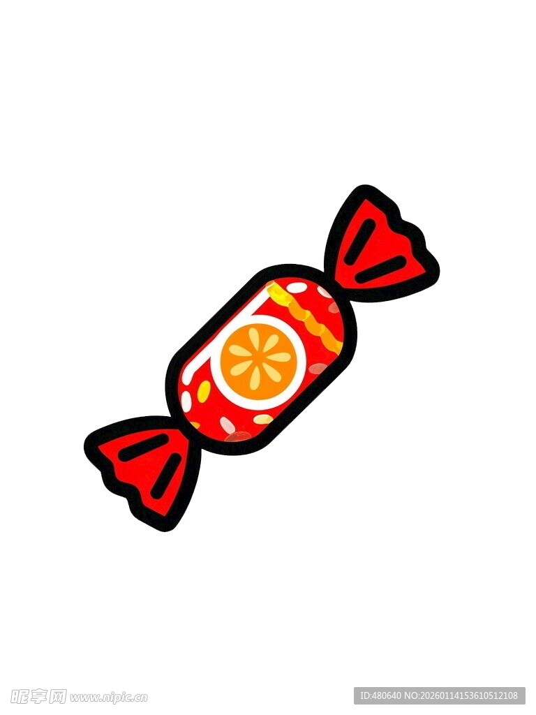 卡通风格水果味糖果