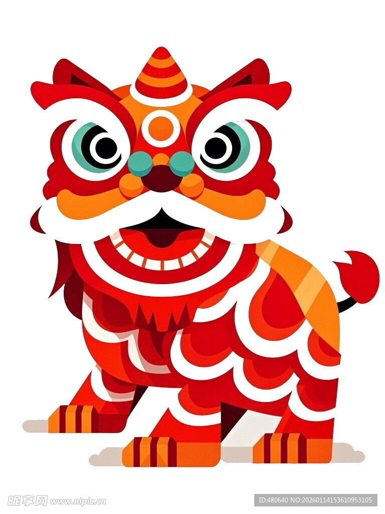 可爱舞狮卡通形象